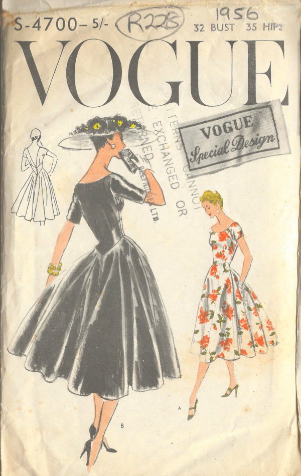 1956-Vintage-VOGUE-Sewing-Pattern-B32-DRESS-R228-251143261155