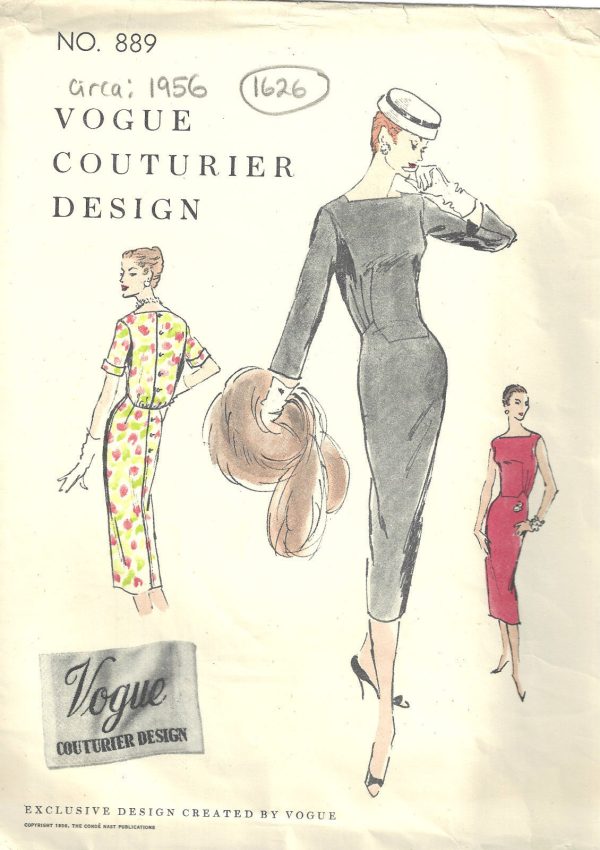 1956-Vintage-VOGUE-Sewing-Pattern-B34-DRESS-1626-252369752695