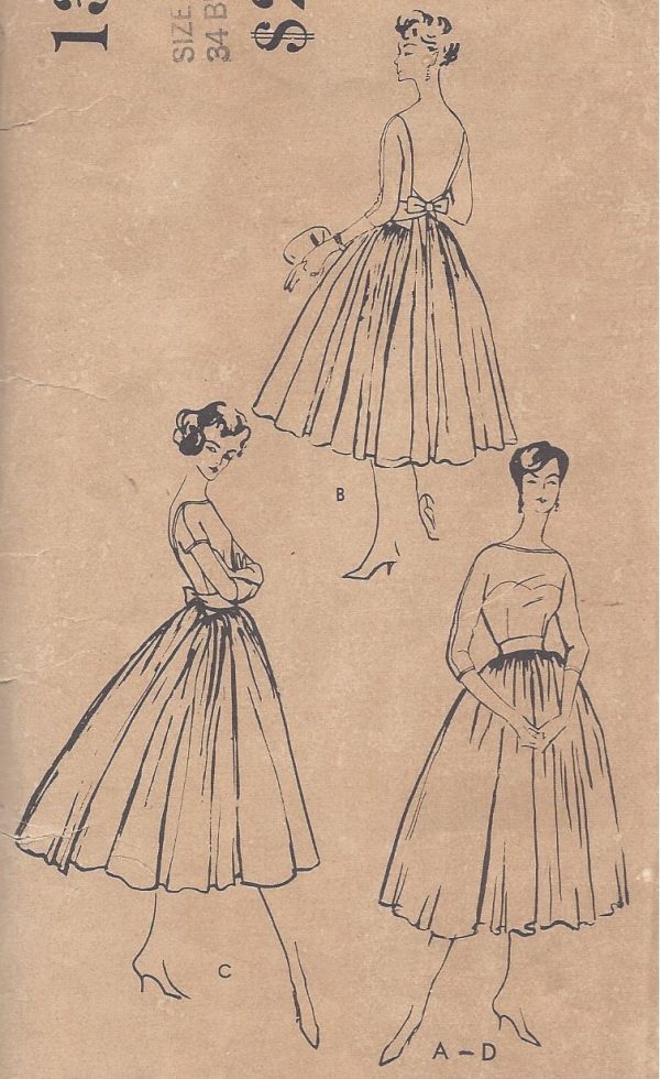 1957-Vintage-VOGUE-Sewing-Pattern-B34-DRESS-R808-By-Jacques-Hiem-251210896965-4