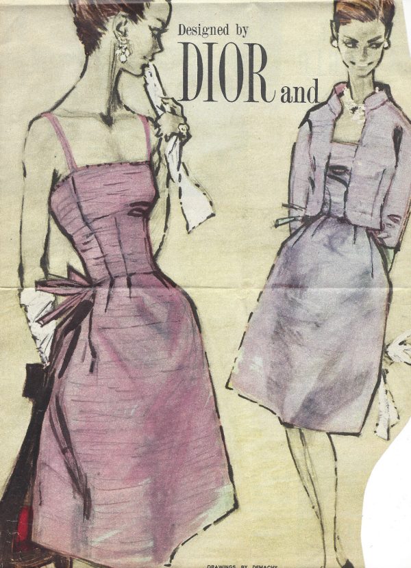 1960s-Vintage-Sewing-Pattern-B36-JACKET-DRESS-R996-By-Christan-Dior-261251255295