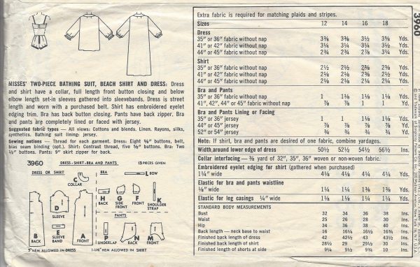 1960s-Vintage-Sewing-Pattern-DRESS-BATHING-SUIT-BEACH-SHIRT-B32-1036-261241095105-2