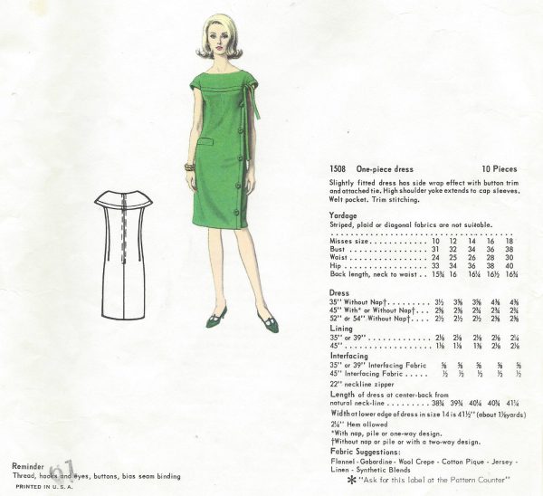 1960s-Vintage-VOGUE-Sewing-Pattern-B34-DRESS-1057-By-Pierre-Cardin-261271392695-2