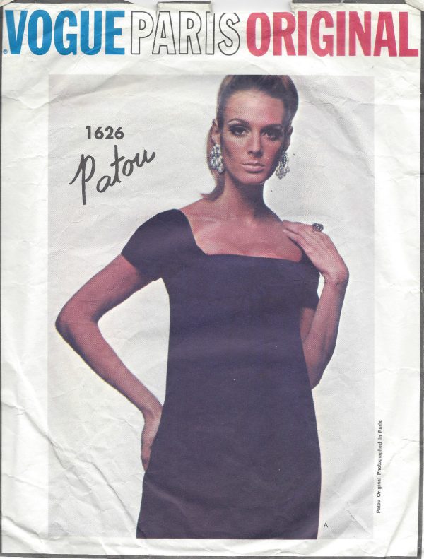 1960s-Vintage-VOGUE-Sewing-Pattern-DRESS-B36-R990-By-Patou-261217697955