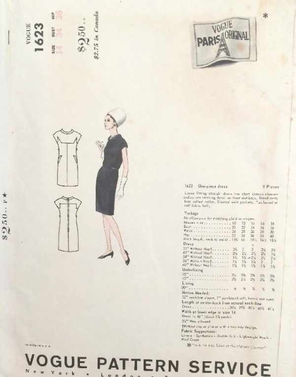 1966-Vintage-VOGUE-Sewing-Pattern-B34-DRESS-1398-By-Nina-Ricci-261800903605-2