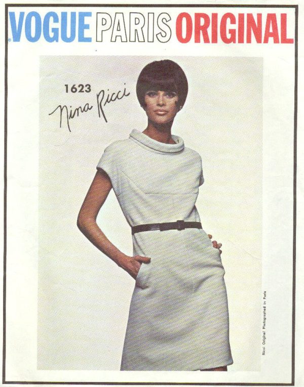 1966-Vintage-VOGUE-Sewing-Pattern-B34-DRESS-1398-By-Nina-Ricci-261800903605