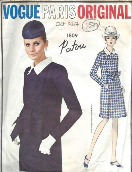 1967-Vintage-VOGUE-Sewing-Pattern-DRESS-B34-1527-By-Patou-262075219475
