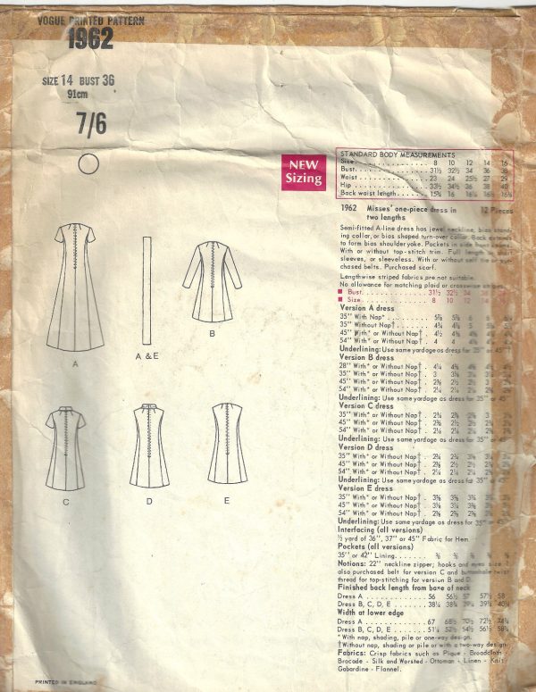 1968-Vintage-VOGUE-Sewing-Pattern-B36-DRESS-1651-252397874575-2