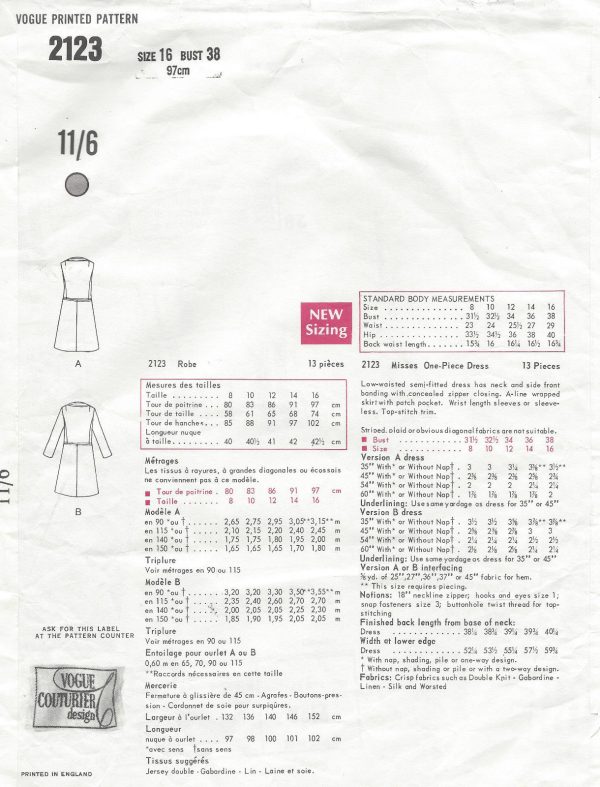 1969-Vintage-VOGUE-Sewing-Pattern-B38-DRESS-1378-By-Irene-Galitzine-251777272235-2