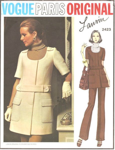 1970-Vintage-VOGUE-Sewing-Pattern-B325-JUMPER-DRESS-SKIRT-PANTS-1637-LANVIN-262422068615