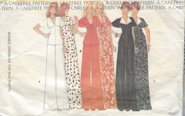 1974-Vintage-Sewing-Pattern-B36-W28-DRESS-PANTS-TOP-R748-251182392945