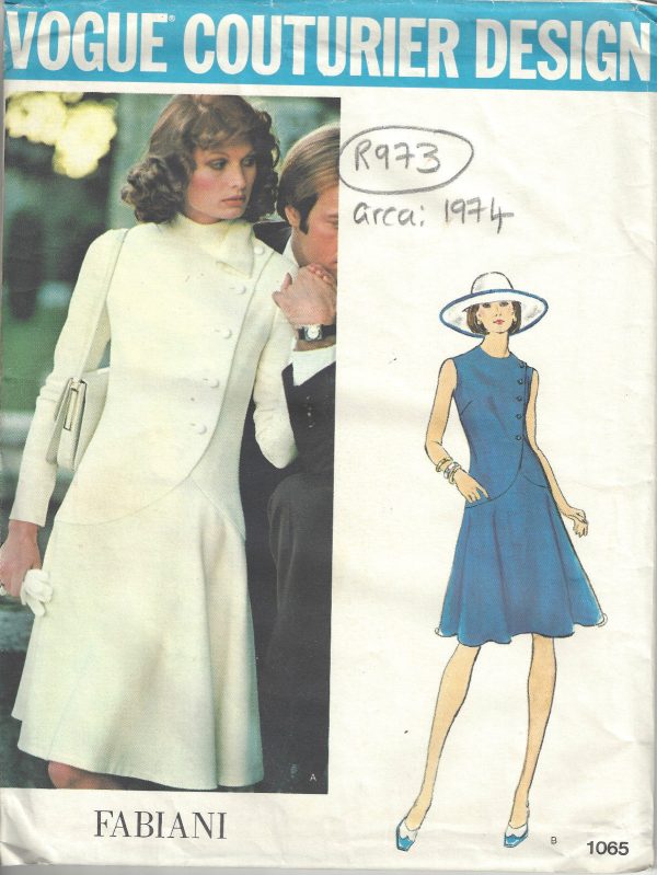 1974-Vintage-VOGUE-Sewing-Pattern-B34-DRESS-R973-Fabiani-of-Italy-252882000165