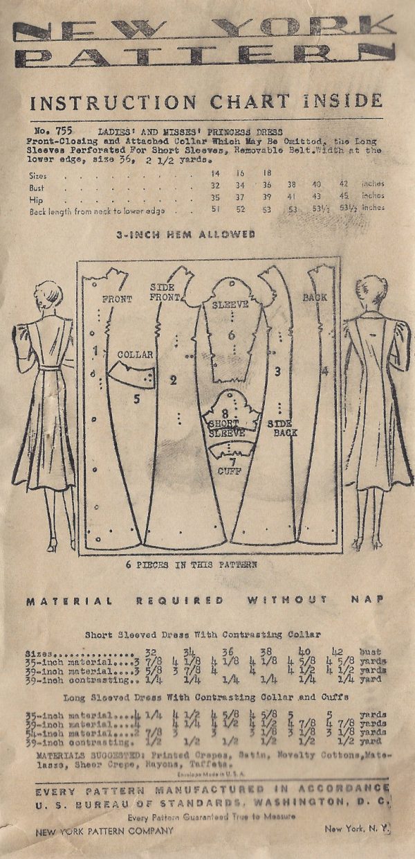 1930s-Vintage-Sewing-Pattern-B34-DRESS-1300-251584561486-2
