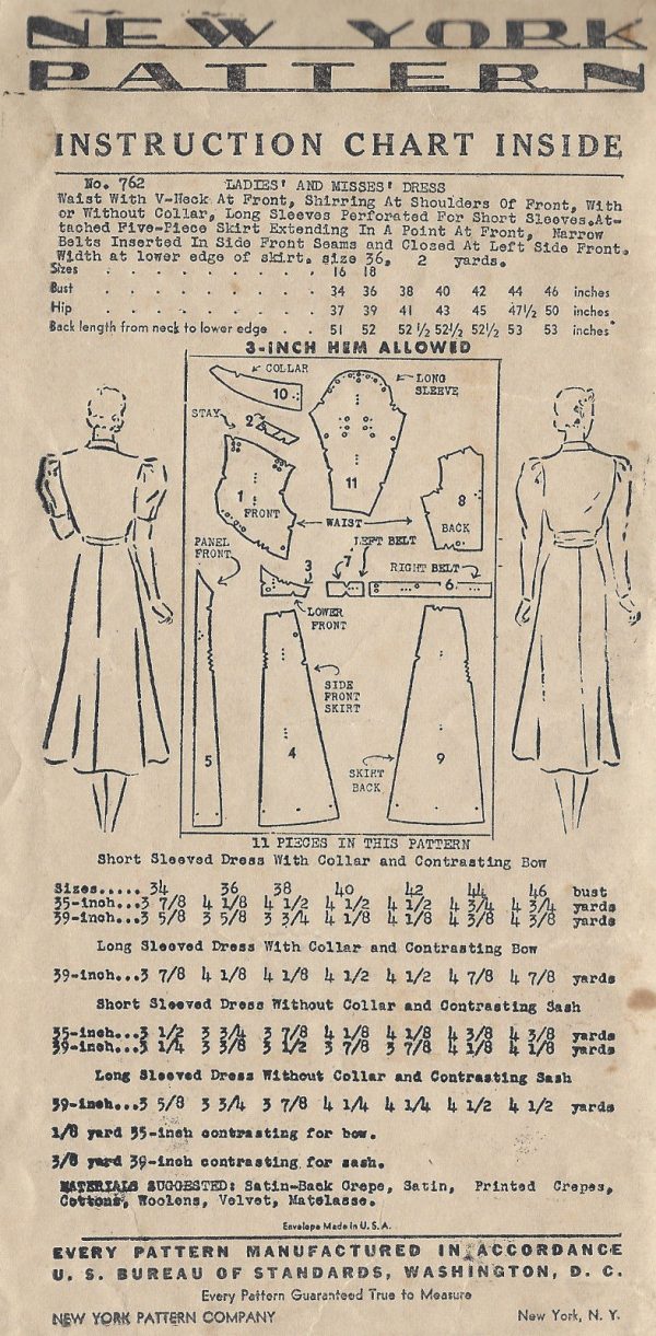 1939-Vintage-Sewing-Pattern-B38-DRESS-1299-251976482456-2