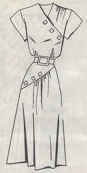 1940-Vintage-Sewing-Pattern-B32-DRESS-R728-251174633076