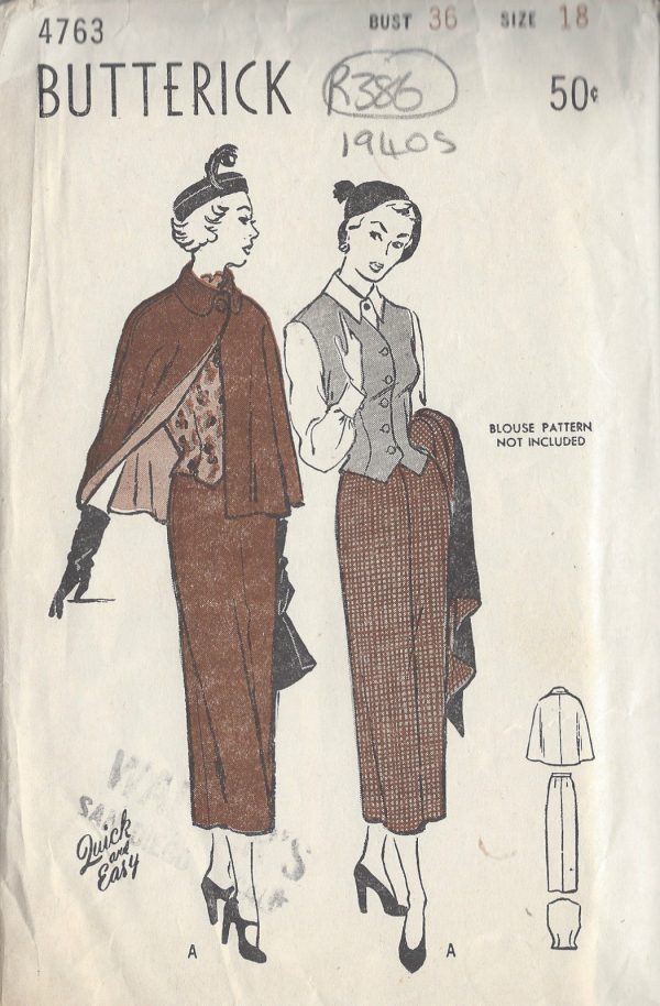 1940s-Vintage-Sewing-Pattern-B36-CAPE-SUIT-WESKIT-R386-251142971646