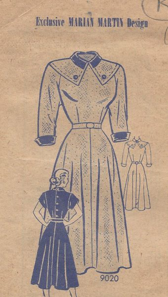 1940s-Vintage-Sewing-Pattern-B36-DRESS-R156-By-Marian-Martin-251164992806