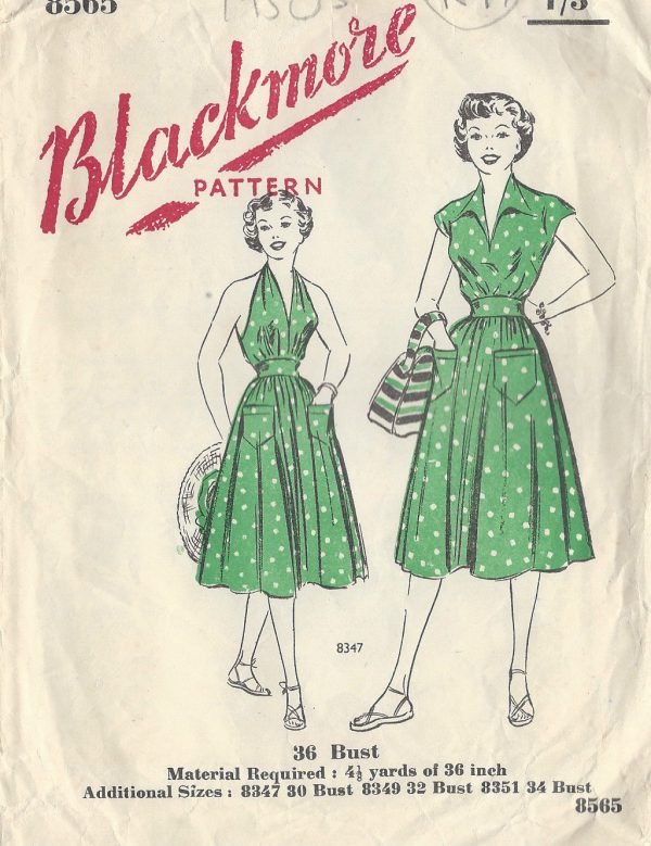 1940s-Vintage-Sewing-Pattern-B36-SKIRT-SUN-TOP-BLOUSE-R97-251144499566