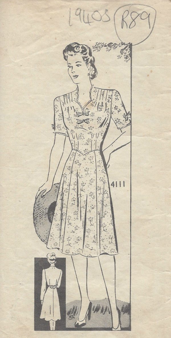 1940s-Vintage-Sewing-Pattern-B38-DRESS-R89-By-ANNE-ADAMS-251148698026