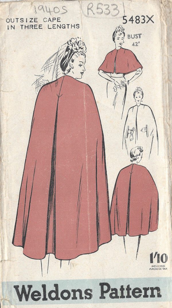 1940s-Vintage-Sewing-Pattern-CAPE-B42-R533-251142452146