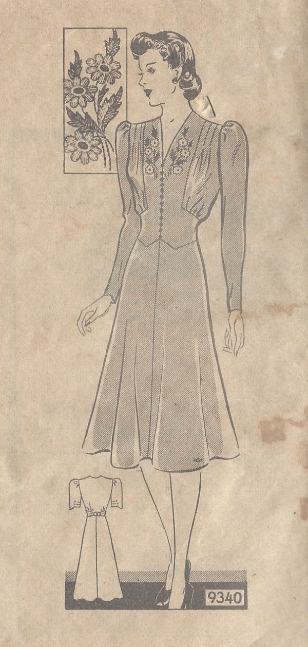 1940s-Vintage-Sewing-Pattern-DRESS-B36-R315-MARIAN-MARTIN-251161495916