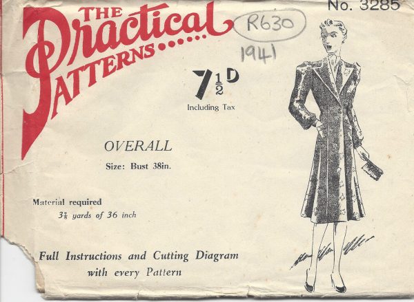 1941-Vintage-Sewing-Pattern-B38-OVERALL-COAT-R630-251166725696