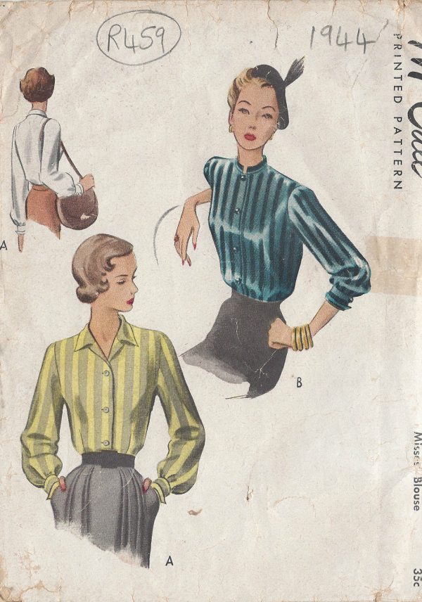 1944-Vintage-Sewing-Pattern-BLOUSE-B32-R459-251153216736