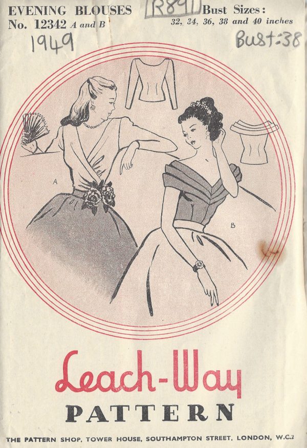 1949-Vintage-Sewing-Pattern-B38-BLOUSE-R891-261175331826