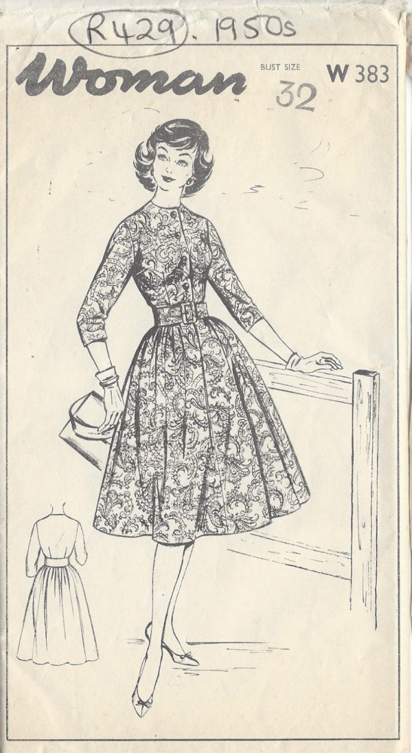 1950s-Vintage-Sewing-Pattern-B32-DRESS-R429-251154334096