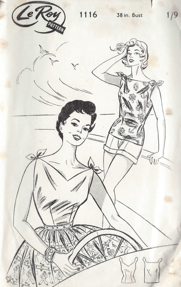 1950s-Vintage-Sewing-Pattern-B38-BLOUSE-1322-251632197636