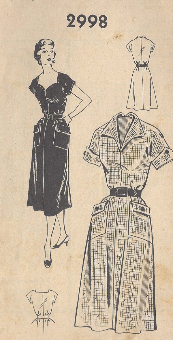 1950s-Vintage-Sewing-Pattern-B40-DRESS-R184-251164040876