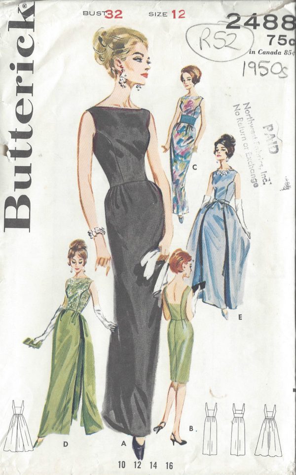 1950s-Vintage-Sewing-Pattern-DRESS-B32-R52-251974714586
