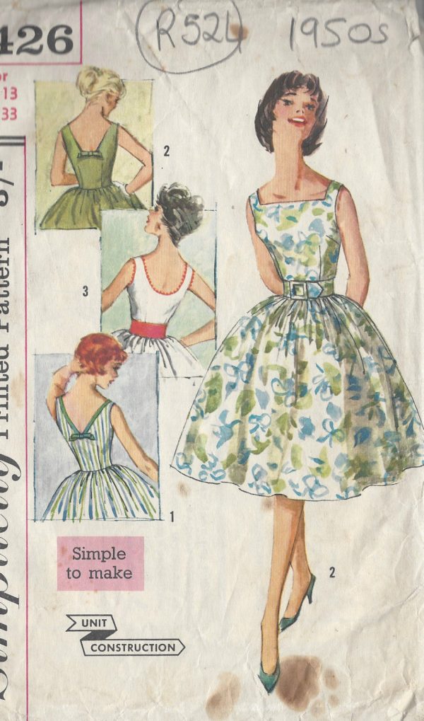 1950s-Vintage-Sewing-Pattern-DRESS-B33-R524-251151040536