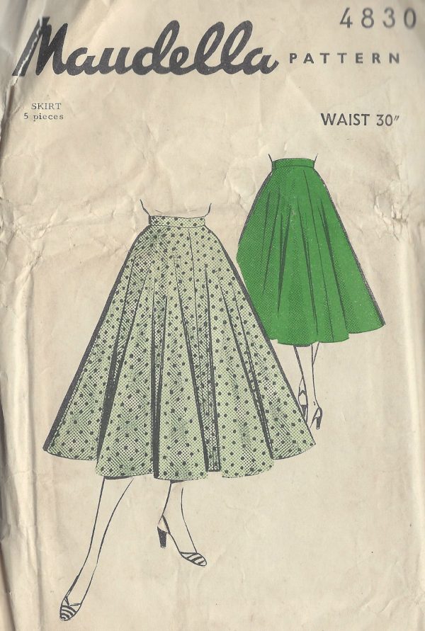 1950s-Vintage-Sewing-Pattern-SKIRT-W30-1000-251280171166