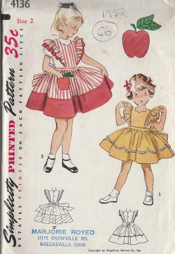 1952-Childrens-Vintage-Sewing-Pattern-S2-C21-DRESS-TRANSFER-C6-261513701856