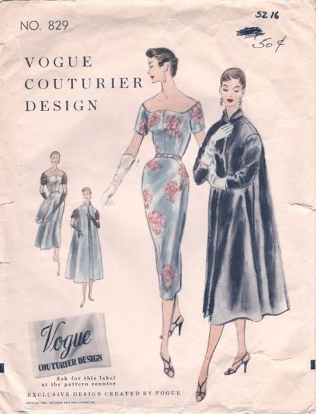 1954-Vintage-VOGUE-Sewing-Pattern-B34-DRESS-COAT-1114-251369808696