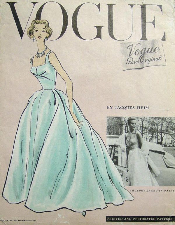 1956-Vintage-VOGUE-Sewing-Pattern-B36-DRESS-EVENING-GOWN-1409-By-JACQUES-HEIM-252423555306
