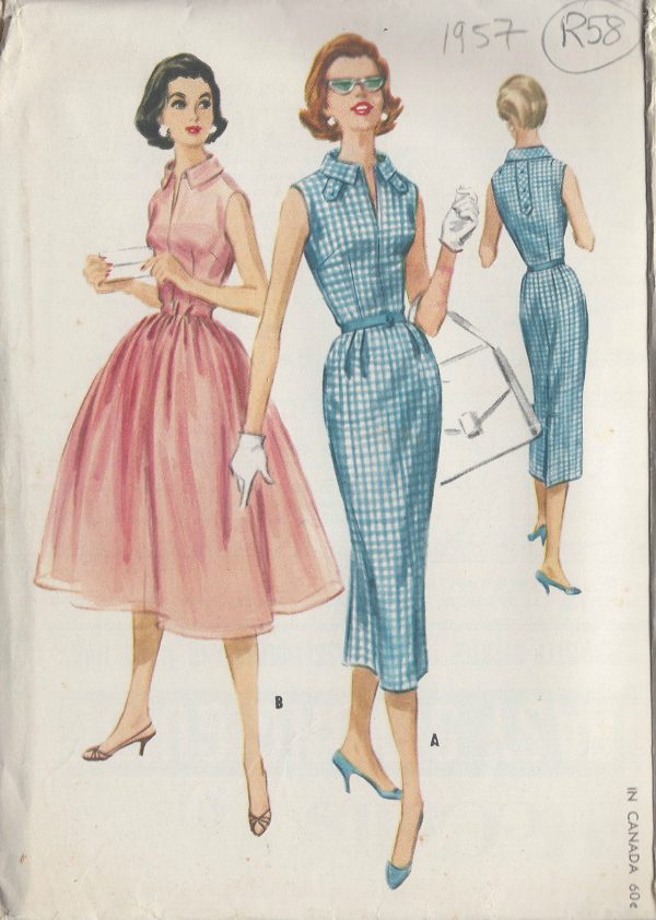 1957-Vintage-Sewing-Pattern-B32-DRESS-R58-251172275346