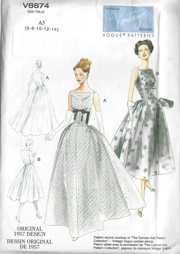 1957-Vintage-VOGUE-Sewing-Pattern-B30-12-31-12-32-12-34-36-DRESS-R950-261203634806