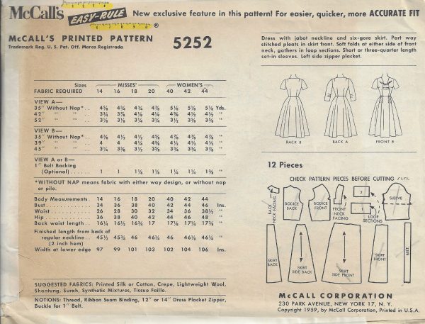 1959-Vintage-Sewing-Pattern-B38-DRESS-1814-262944001236-2