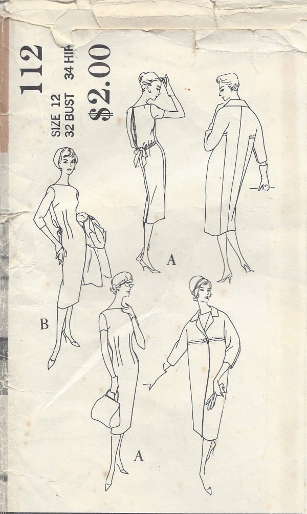 1959-Vintage-VOGUE-Sewing-Pattern-B32-DRESS-COAT-R572-251150176256-2