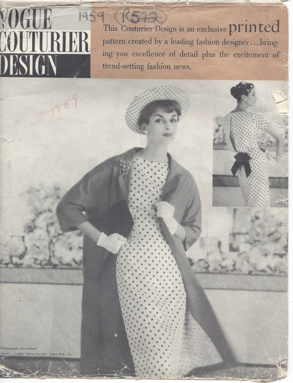 1959-Vintage-VOGUE-Sewing-Pattern-B32-DRESS-COAT-R572-251150176256