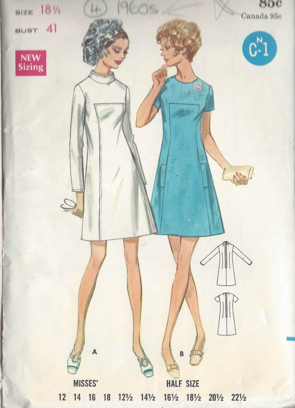 1960s-Vintage-Sewing-Pattern-B41-DRESS-R689-251181592236