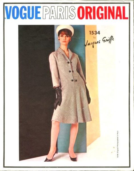 1960s-Vintage-VOGUE-Sewing-Pattern-B36-DRESS-1696-By-JACQUES-GRIFFE-252484223696