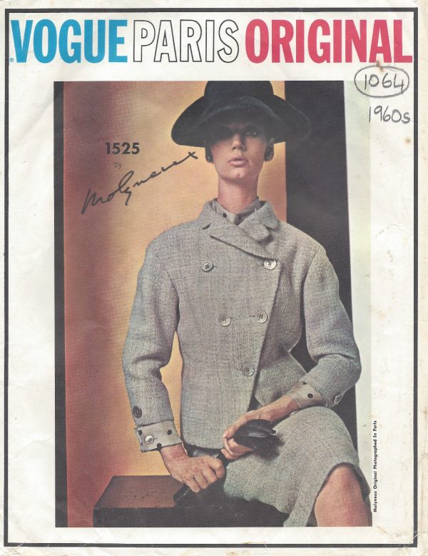 1960s-Vintage-VOGUE-Sewing-Pattern-B38-JACKET-SKIRT-BLOUSE-1064R-By-Molyneux-261303491836