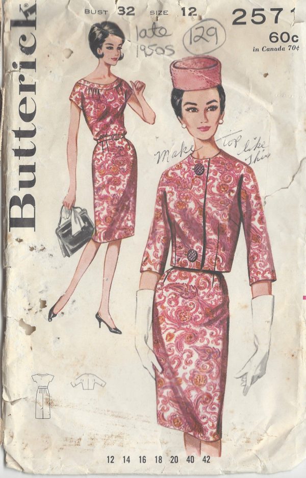 1963-Vintage-Sewing-Pattern-B32-DRESS-JACKET-129-251173733956