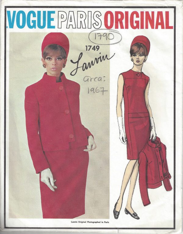 1967-Vintage-VOGUE-Sewing-Pattern-B34-DRESS-JACKET-1790-JEANNE-LANVIN-262893663336