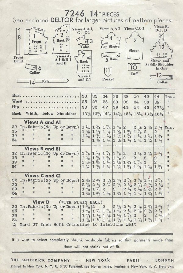 1930s-Vintage-Sewing-Pattern-B36-BLOUSE-1534-252119903267-2