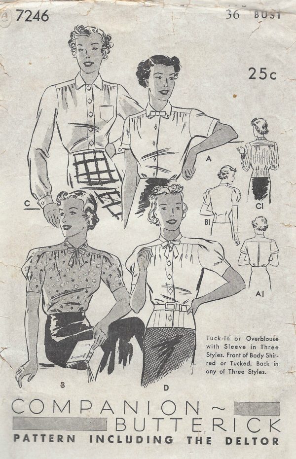 1930s-Vintage-Sewing-Pattern-B36-BLOUSE-1534-252119903267