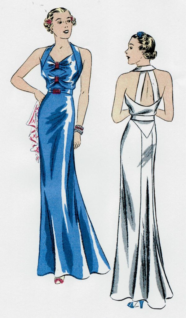 1939-Vintage-Sewing-Pattern-B34-EVENING-DRESS-R957-261203688417-2