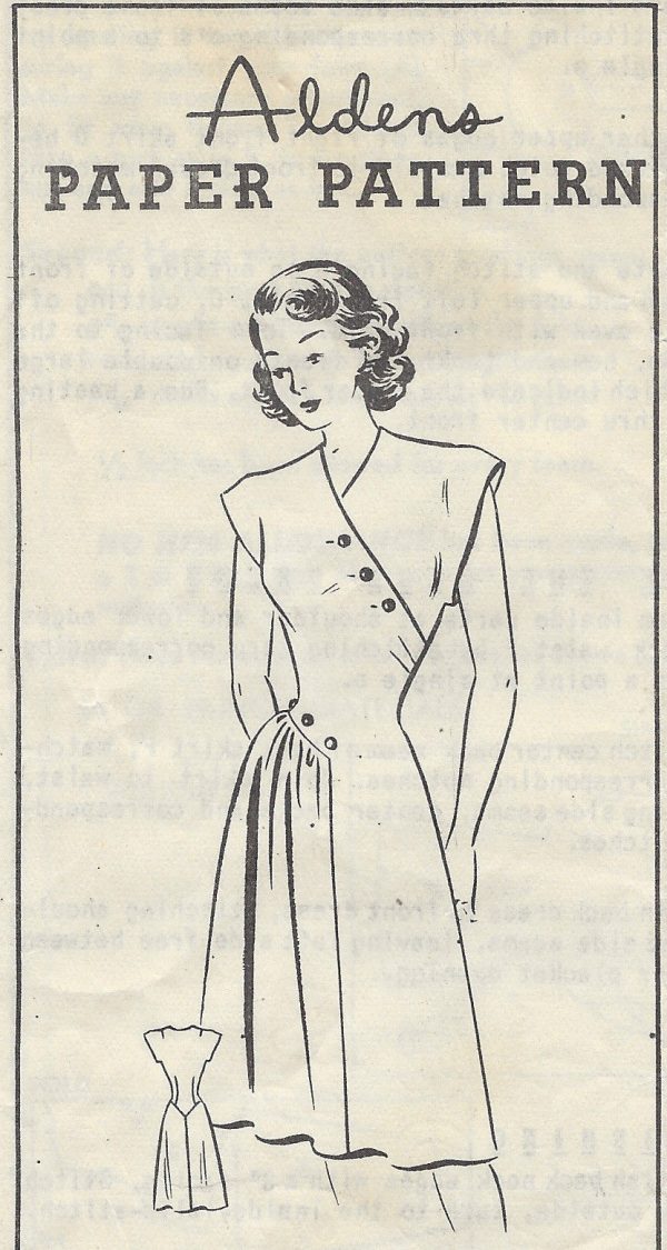 1940-Vintage-Sewing-Pattern-B34-DRESS-R729-251174633787